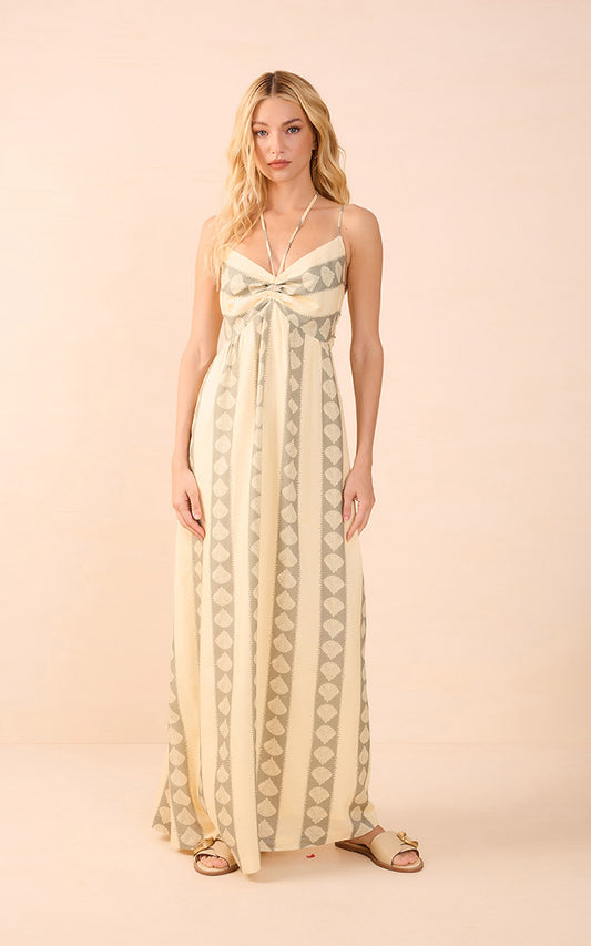 atins print maxi dress