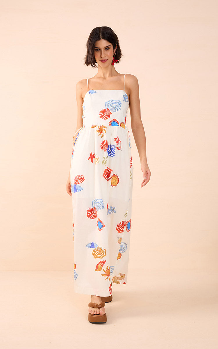 sun print maxi dress