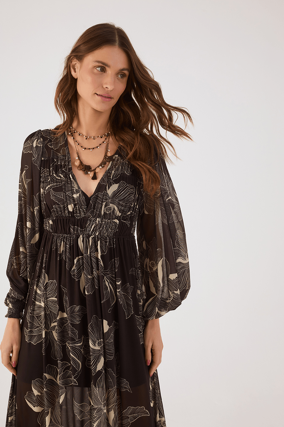 Tulle Dress With Flora Print