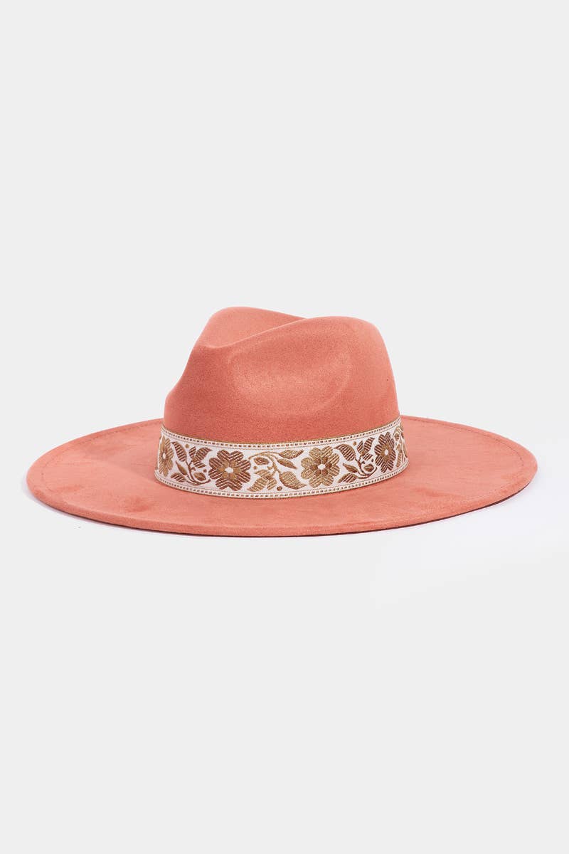 Flower Ribbon Bow Fedora Hat