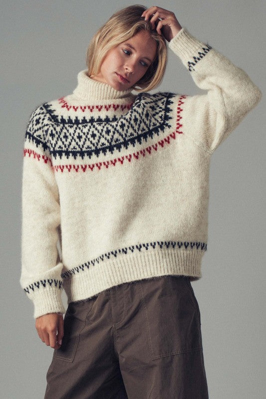 Nordic Fair Isle Turtle Neck Sweater