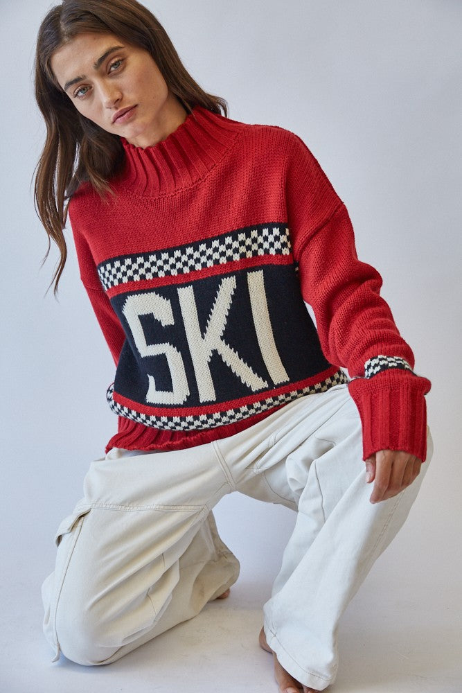 hit the slopes knit turtleneck sweater