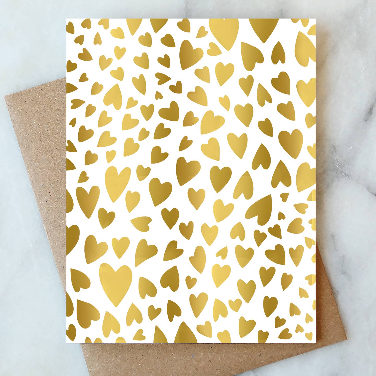 Gold Hearts Greeting Card