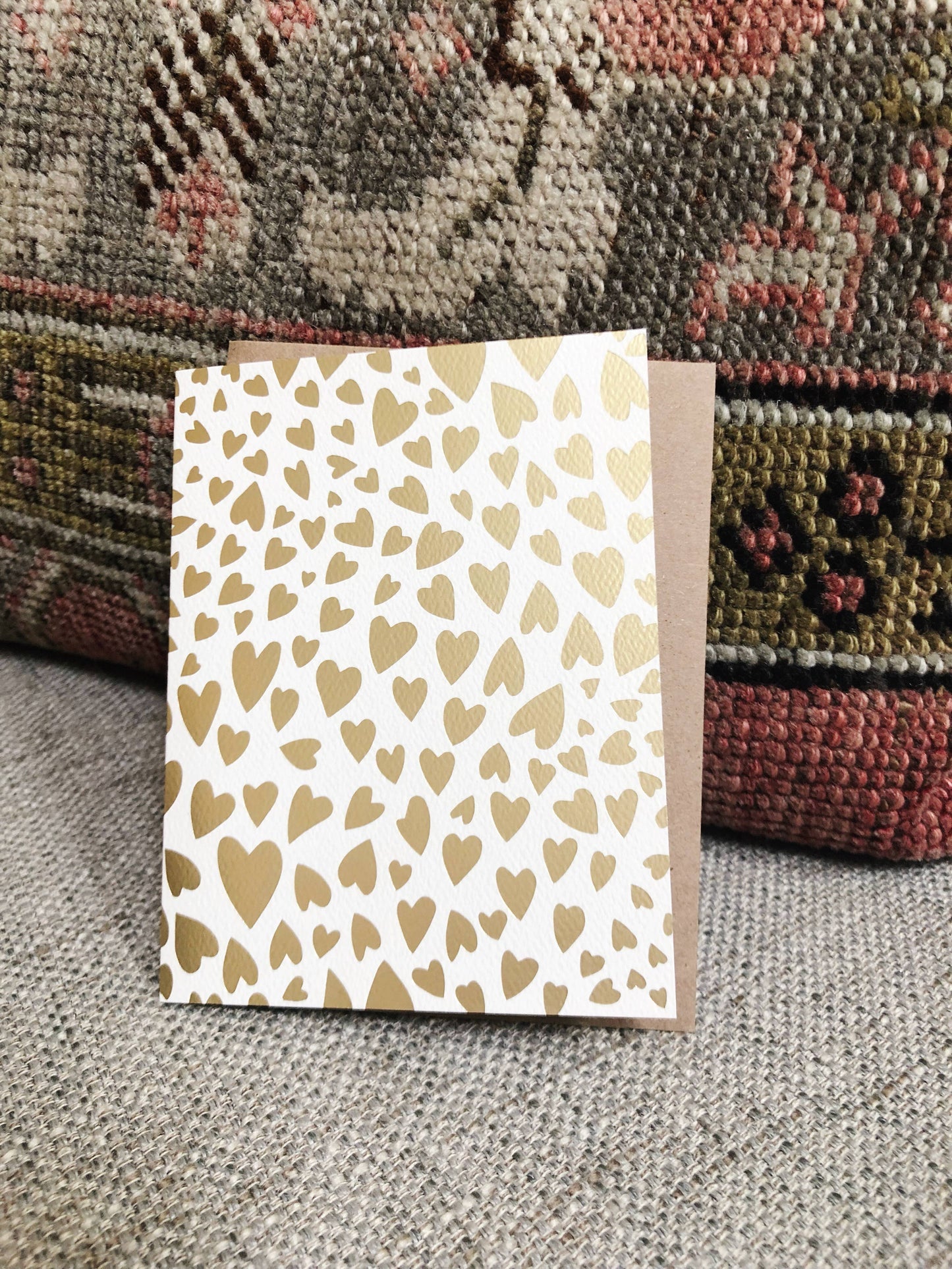 Gold Hearts Greeting Card