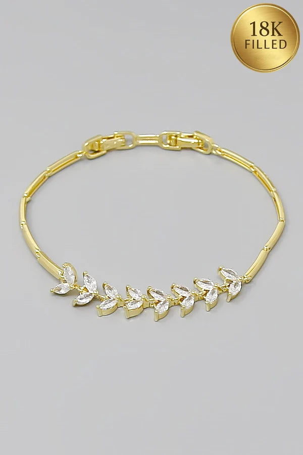 18K Gold Filled Marquise Crystal Vine Bracelet