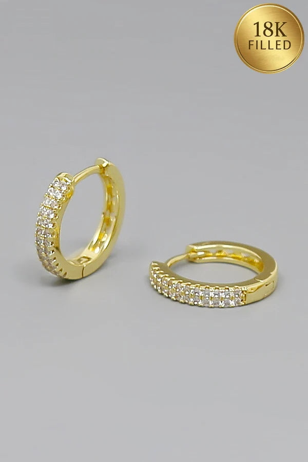 18k gold filled pave hoop earrings