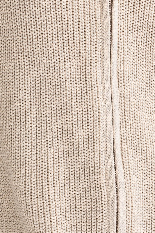 Zip Up Oversized Sweater