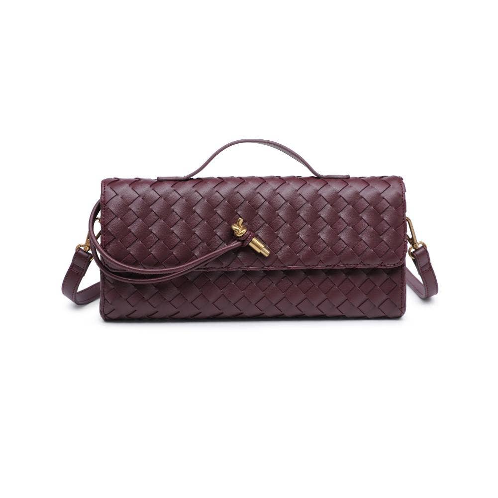 Ada Top Handle Woven East West Clutch Crossbody