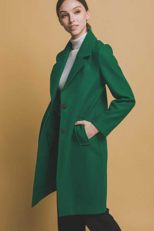 Longline Notch Lapel Coat