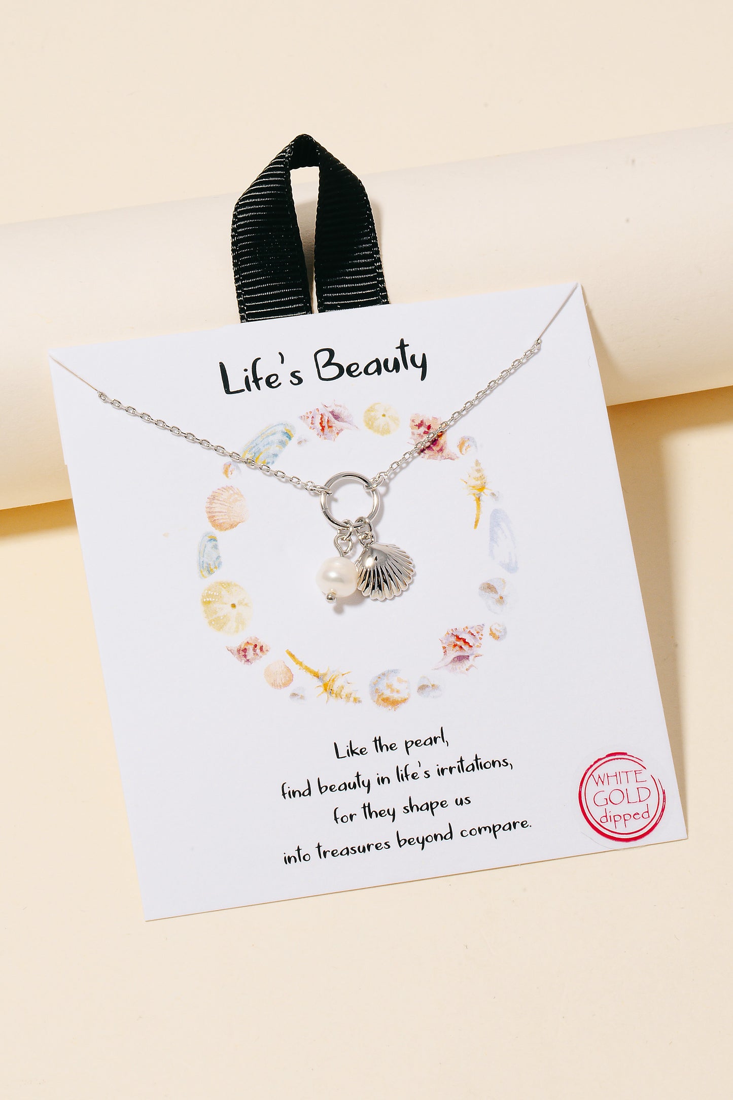 Pearl Seashell Charm Necklace