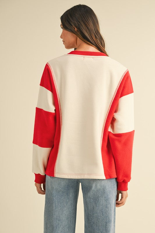 Nutcracker Embellished Color Block Sweatshirt