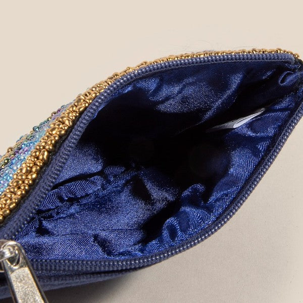 Striped Beaded Coin Purse