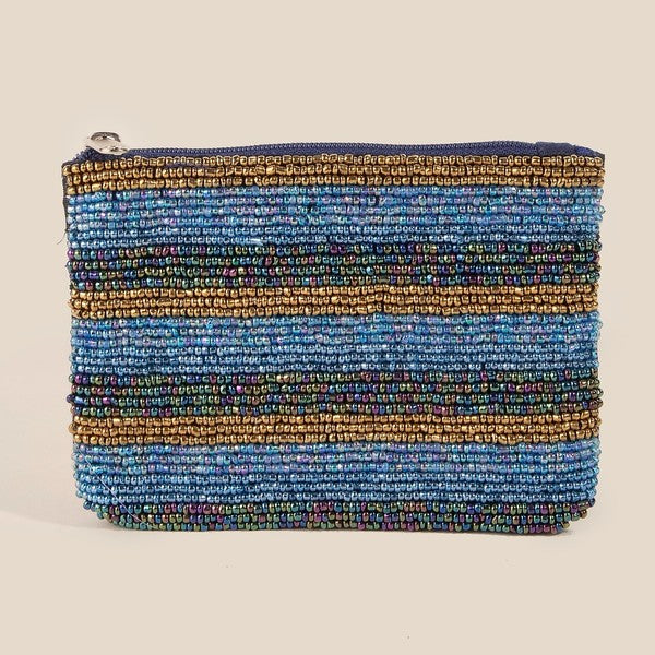 Striped Beaded Coin Purse