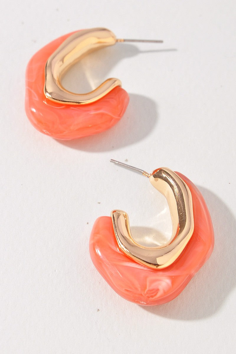 Gemstone Half Hoop Earrings