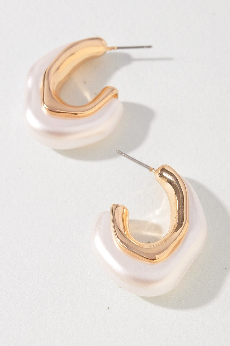 Gemstone Half Hoop Earrings