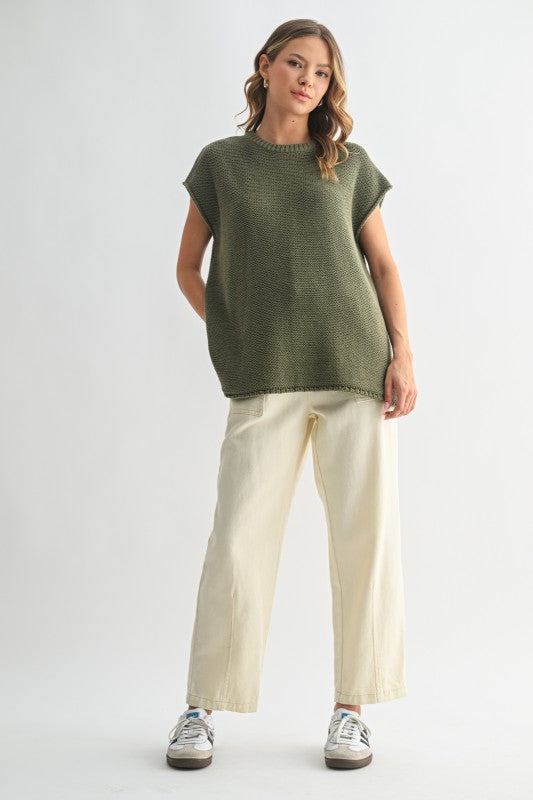 Knit Sweater Tank With Side Slits