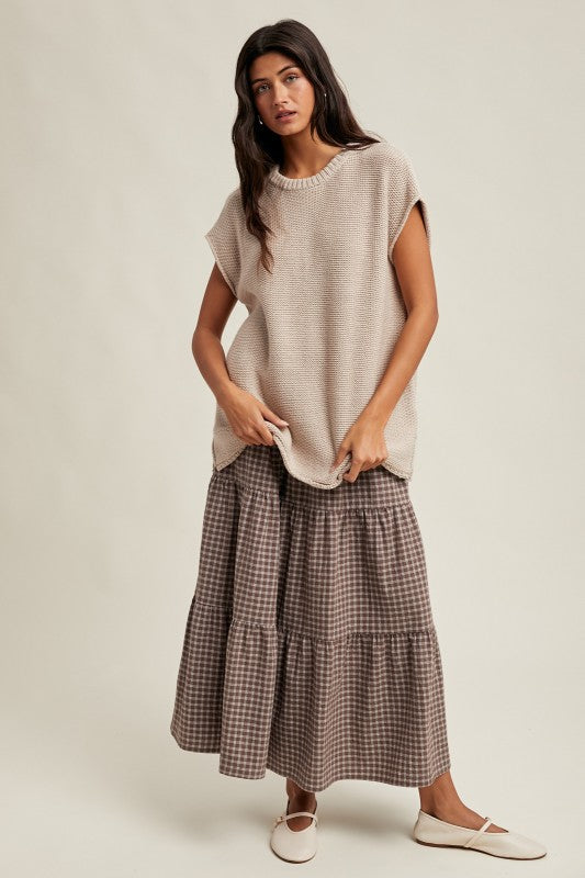 Knit Sweater Tank With Side Slits