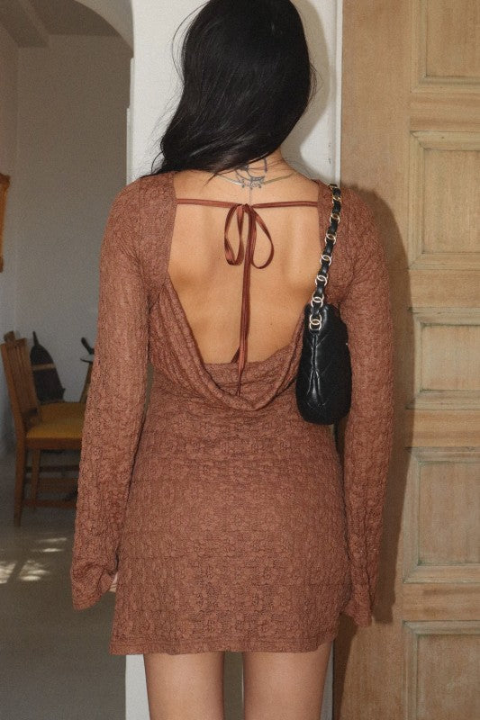 Open Back Lace Mini Dress