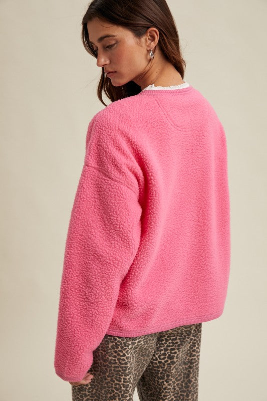 Contrast Sherpa Button-up Jacket