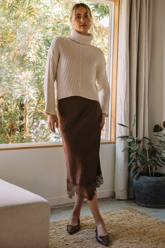 Textured Turtle Neck Sweater