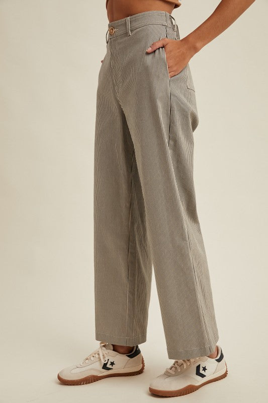 Striped Wide-leg Pants