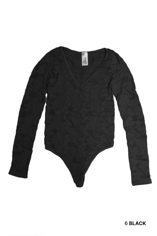 Lace Textured Bodysuit