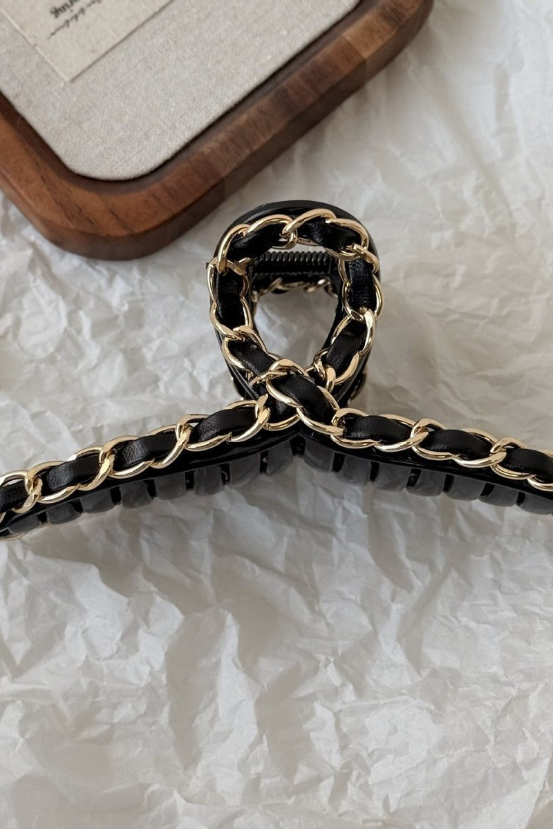Leather Chain Hair Clip
