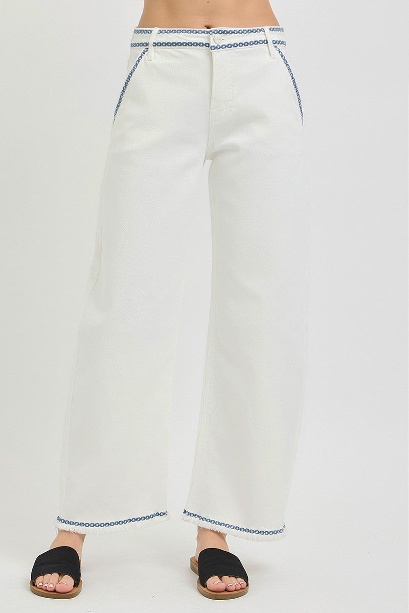 TC HR Crop Barrel Embroidered Pants