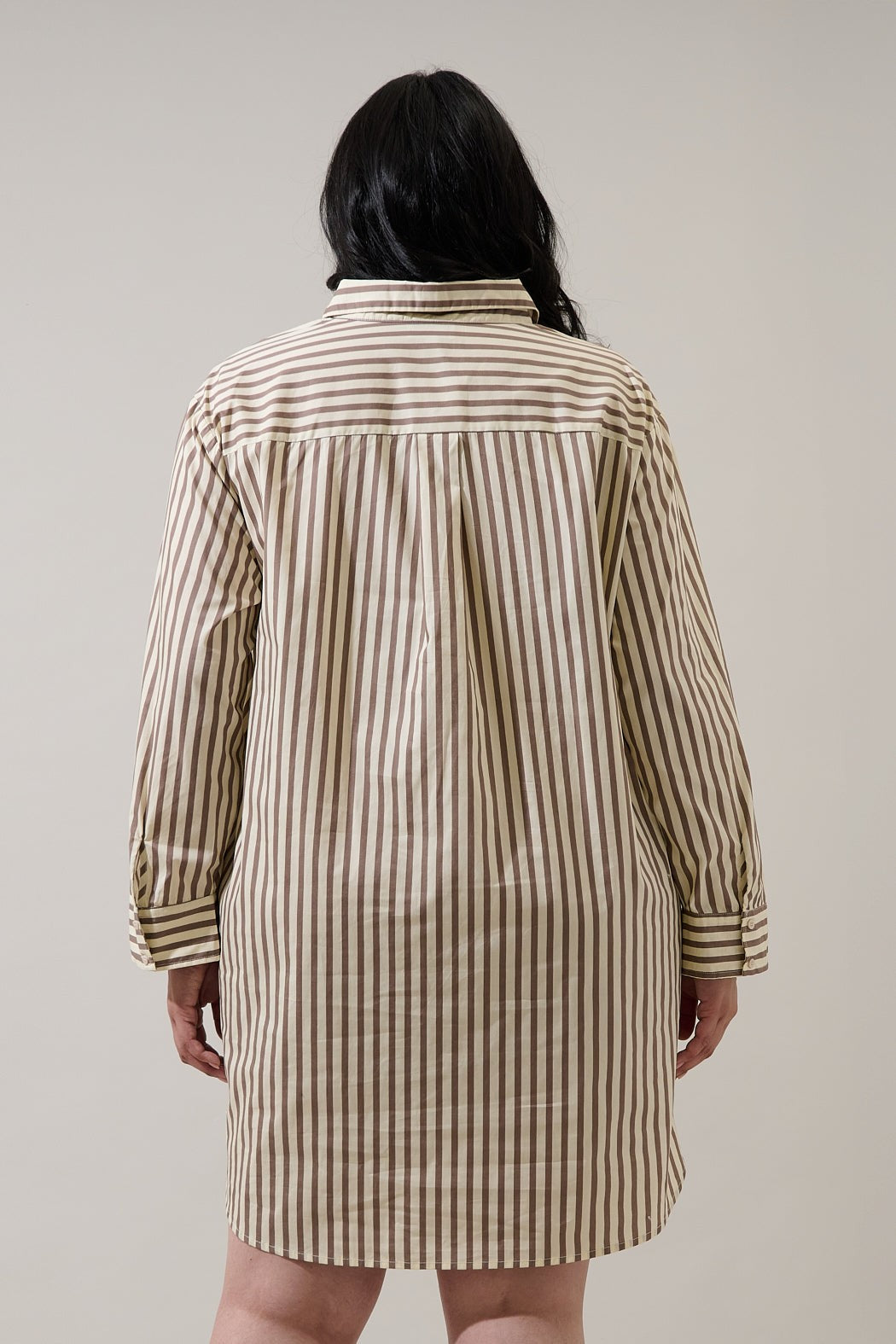 keina striped oversized shirt dress-curvy