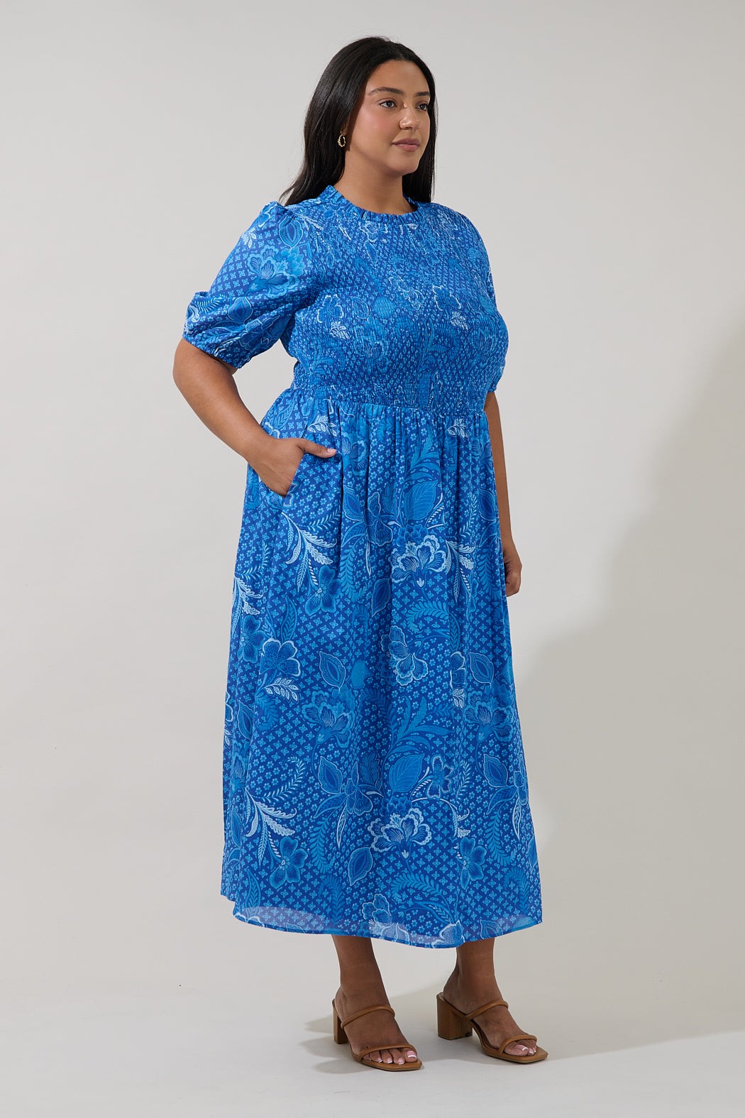 bermy smocked maxi dress-curvy