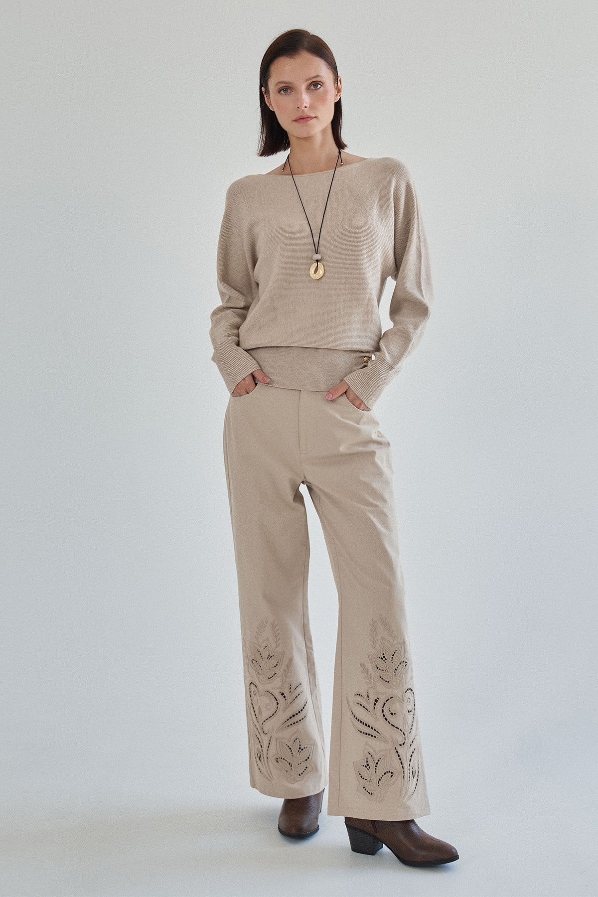 cynthia button accent ribbed knit top