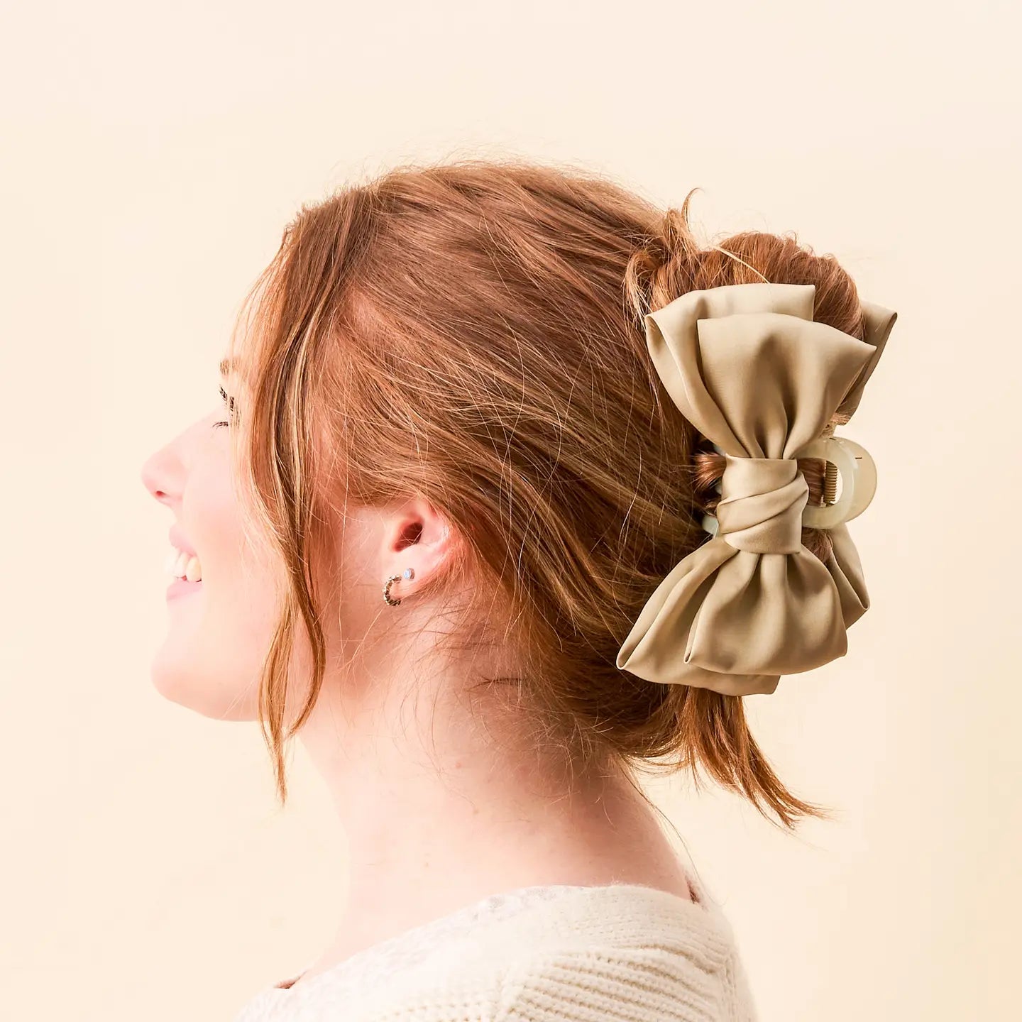 satin bow claw clip