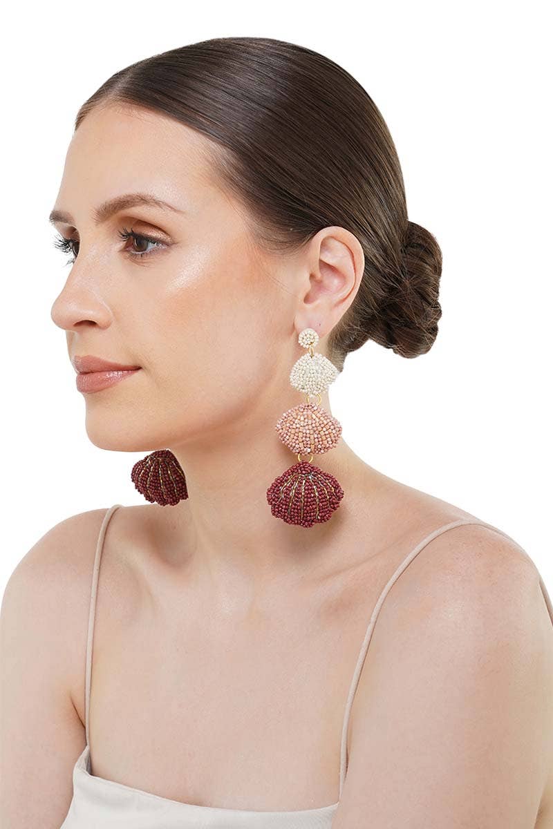 sandy seashell earrings