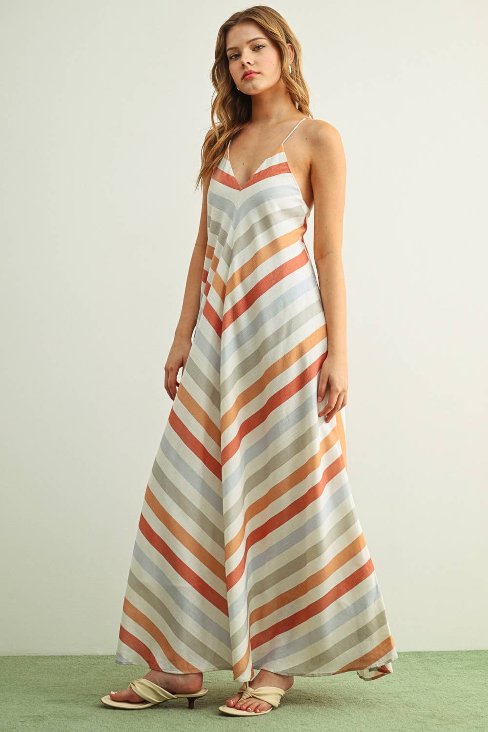 Summer Skies Stripe Maxi Dress