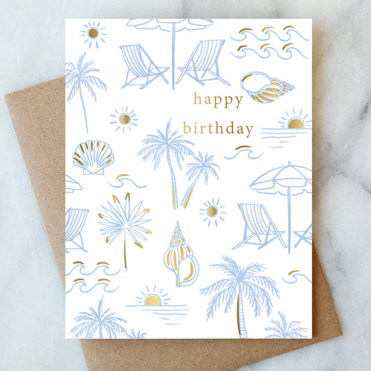 Beachy Birthday Greeting Card