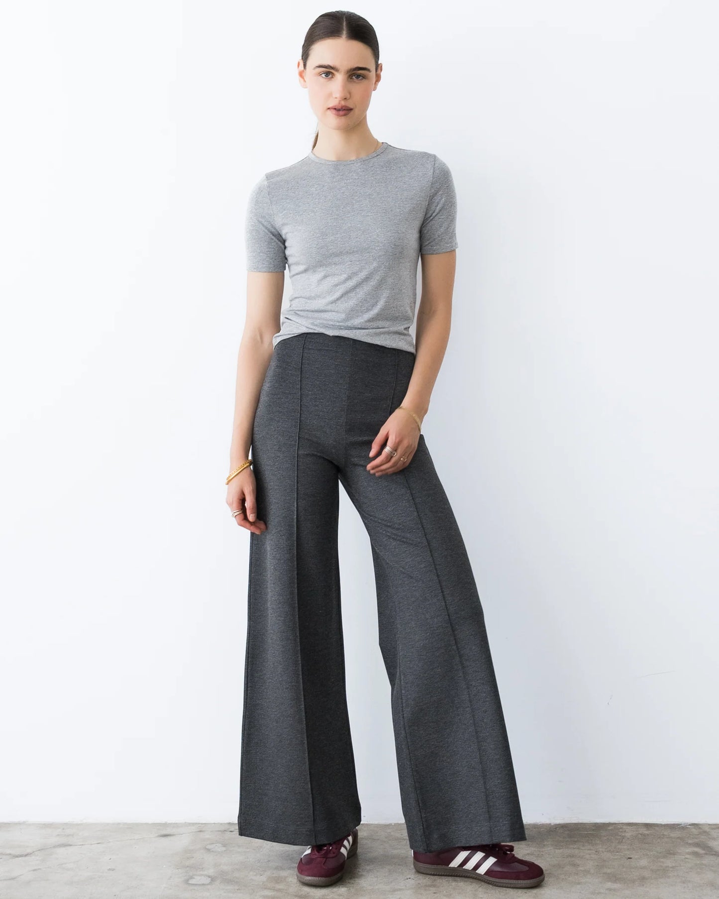 Ponte Knit Wide Leg-Standard