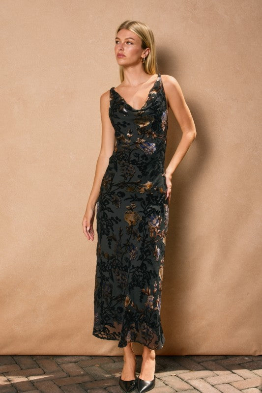 Shadow Moon Twisted Strap Maxi Dress