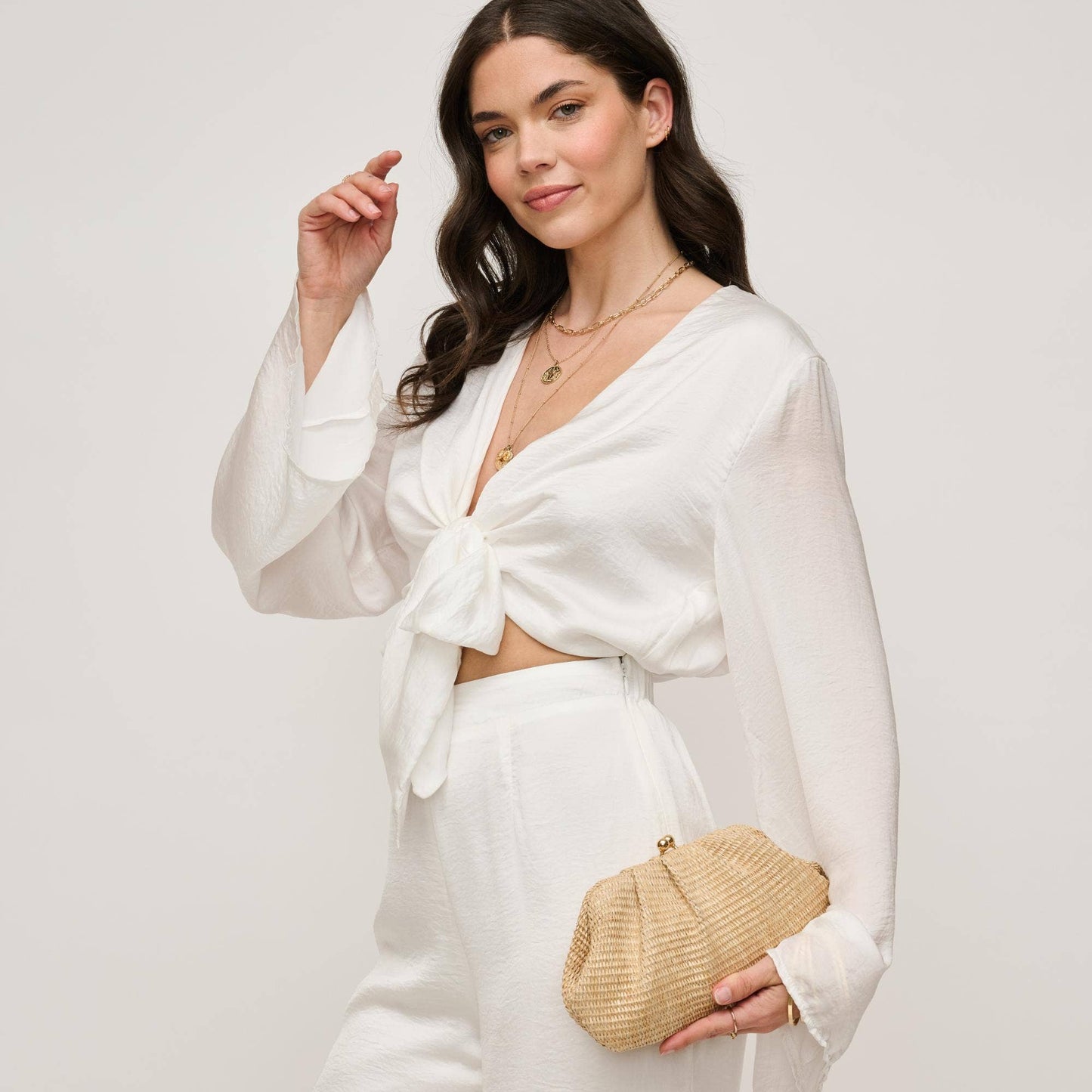 Triana Straw Frame Clutch