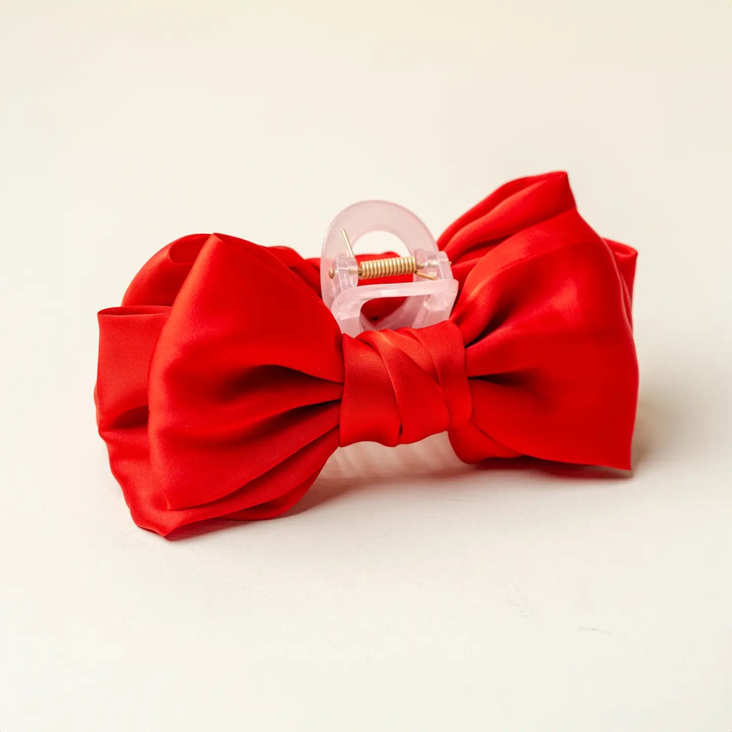 satin bow claw clip