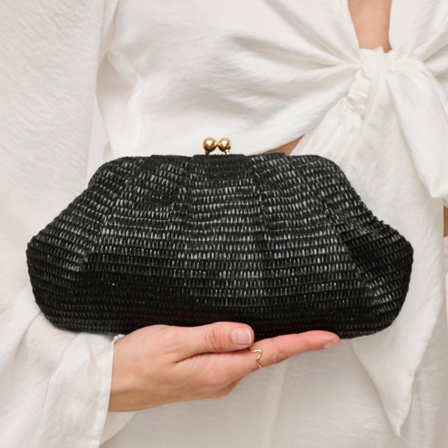 Triana Straw Frame Clutch