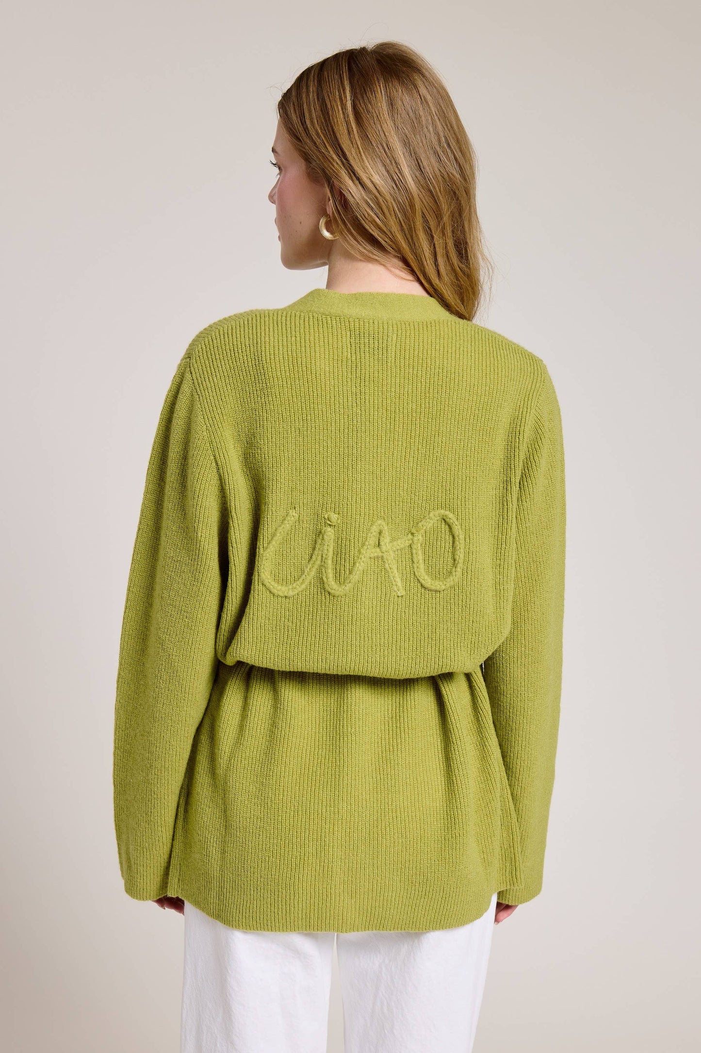 Ciao back Belted Open Knit Cardigan