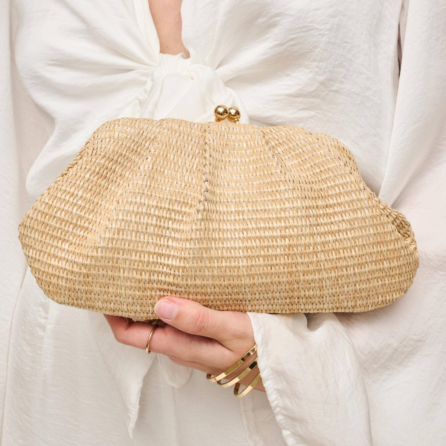 Triana Straw Frame Clutch