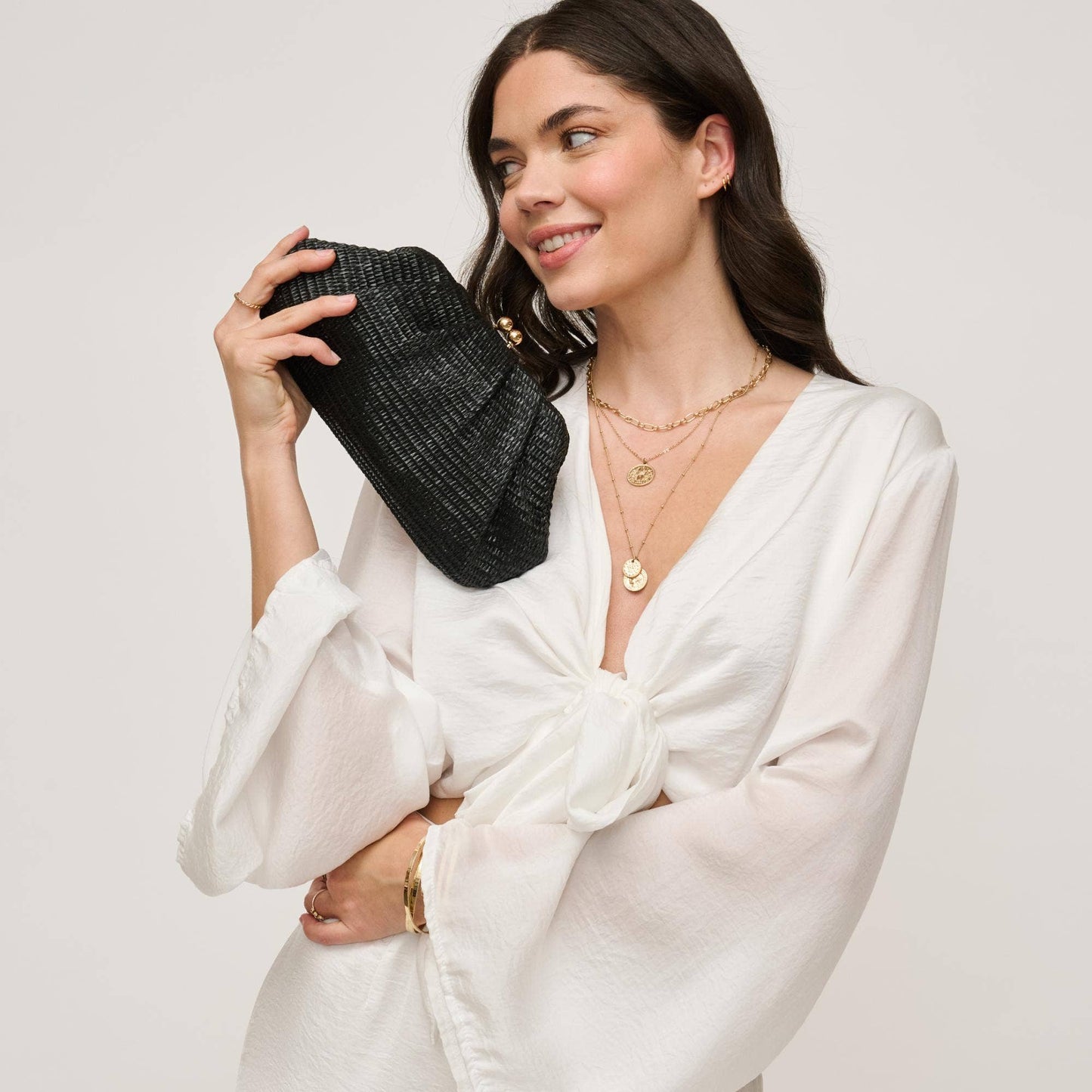 Triana Straw Frame Clutch