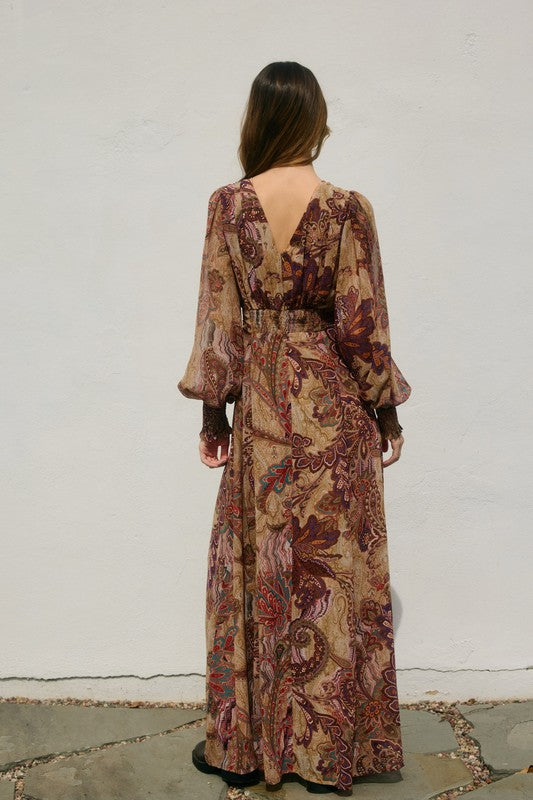 Wishing Well Plunging Maxi Dress