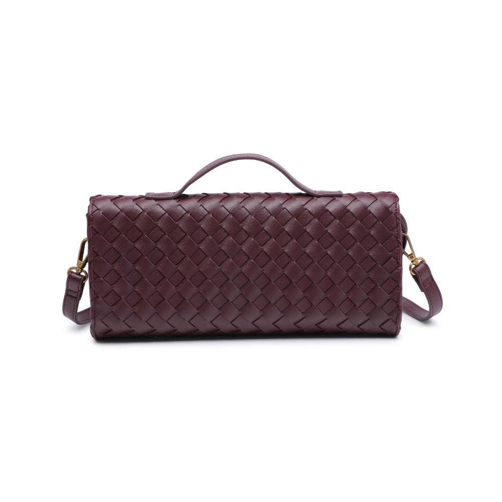 Ada Top Handle Woven East West Clutch Crossbody