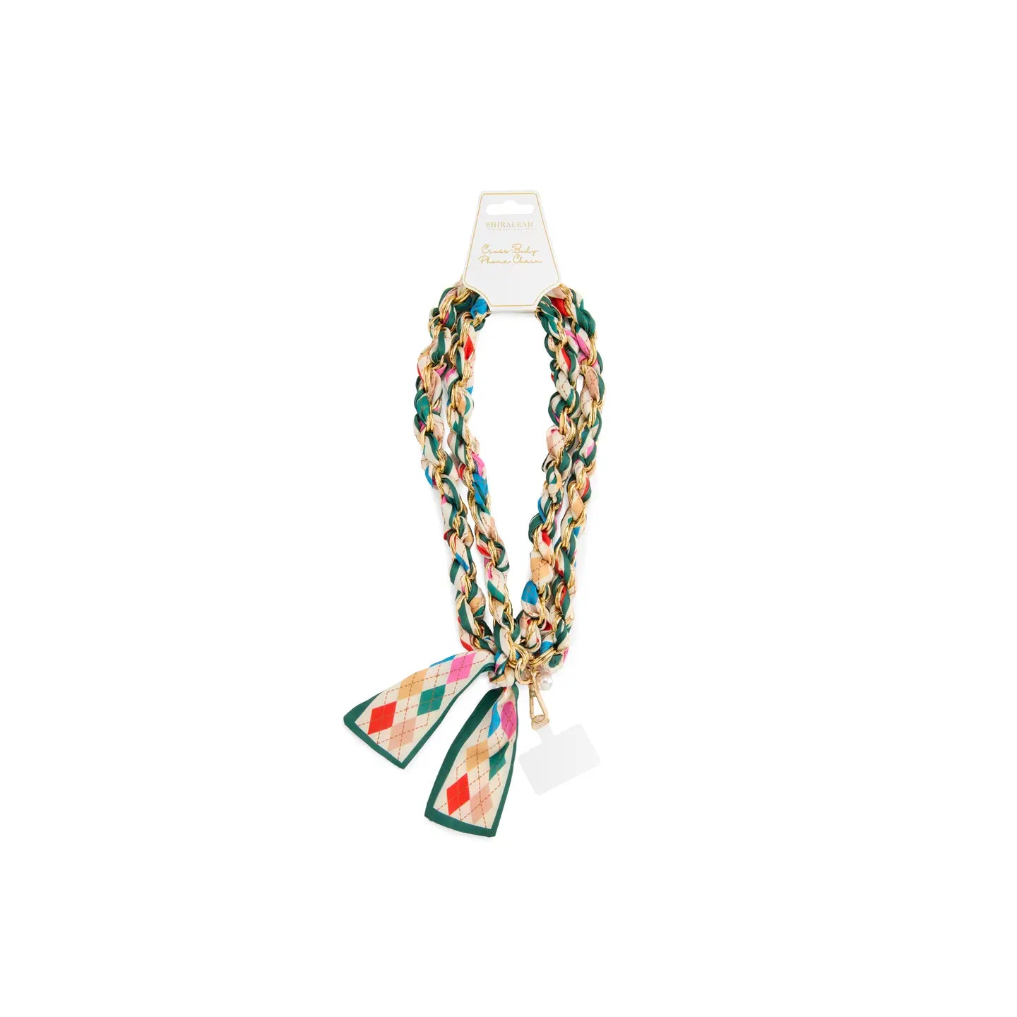 Argyle Cross-Body Phone Chain, Multi