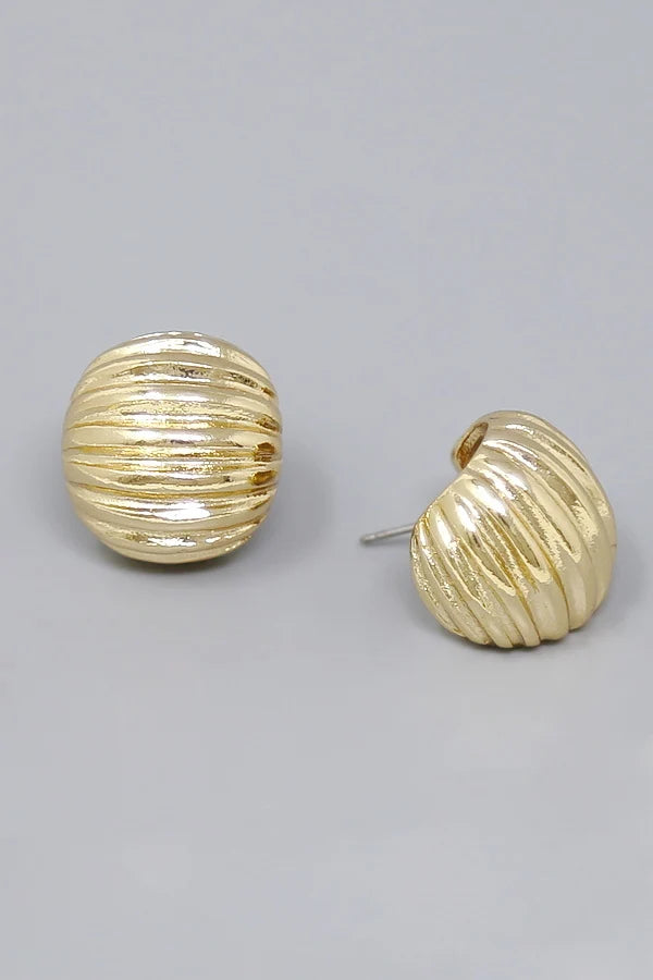 Chunky Textured Half Sphere Hoop Earrings