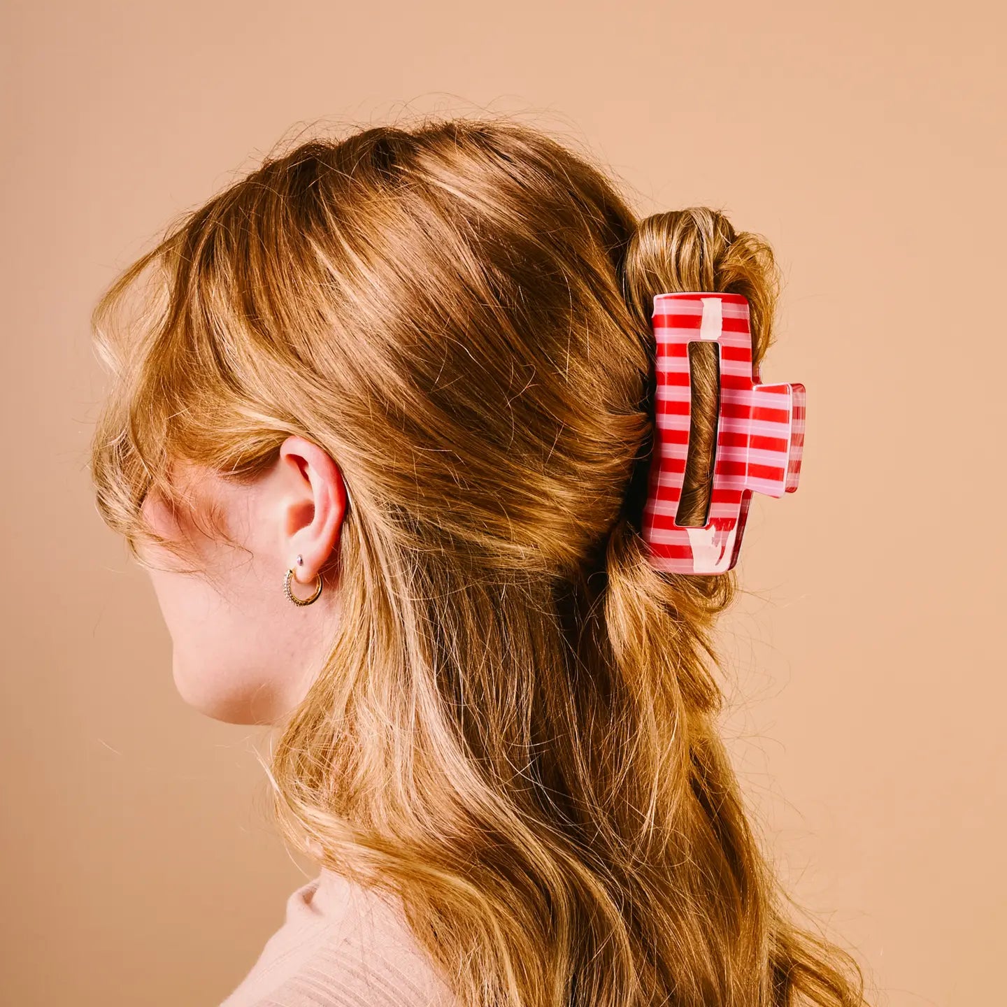 Claw Clip-Peppermint Stripes