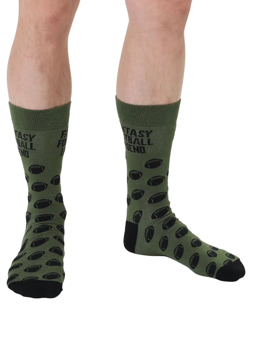 Fantasy Football Legend Mens Bamboo Crew Socks