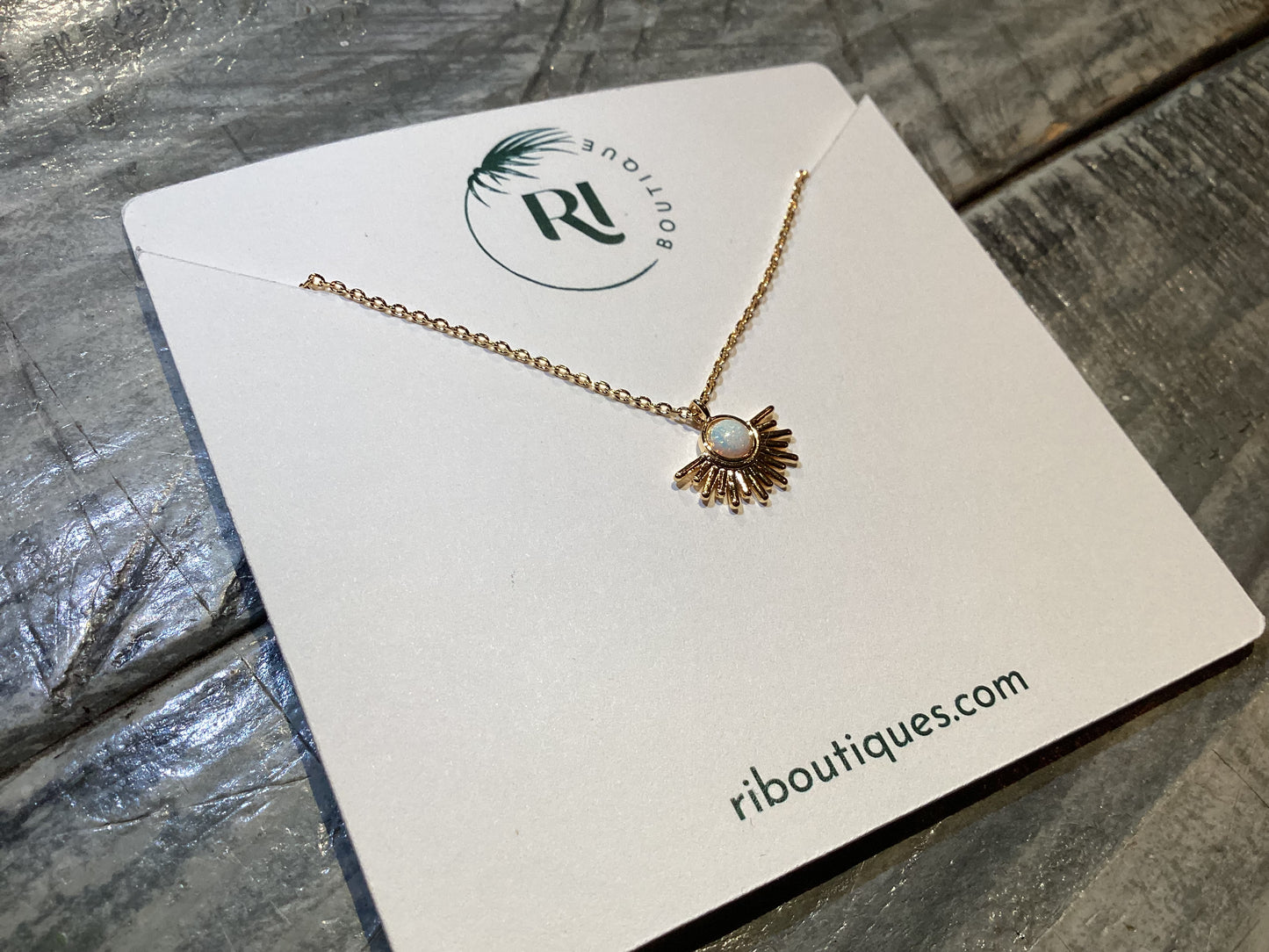 Opal Sunburst Necklace